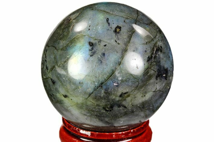 Flashy, Polished Labradorite Sphere - Great Color Play #105742